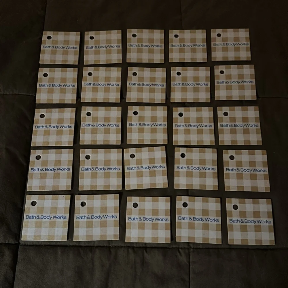 Bath & Body Works Small Cardboard Gingham Gift Tags